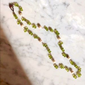 Cathy Waterman peridot & freshwater pearl necklace